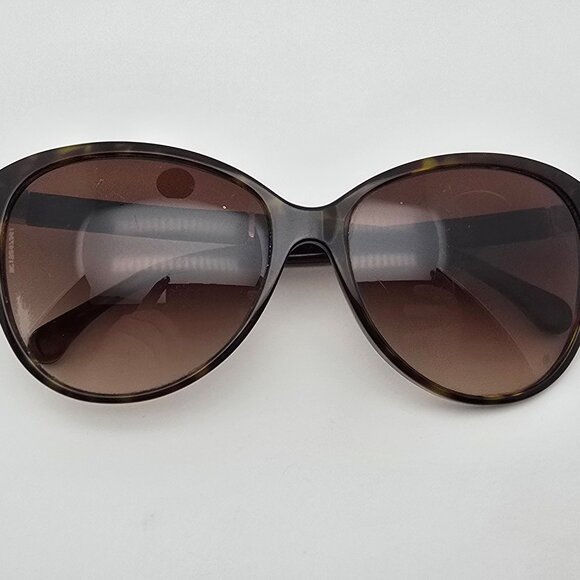 Chanel 5225-Q 714/3B Tortoise Brown Leather Frame Brown Lens Sunglasses w/ Case - Picture 11 of 15